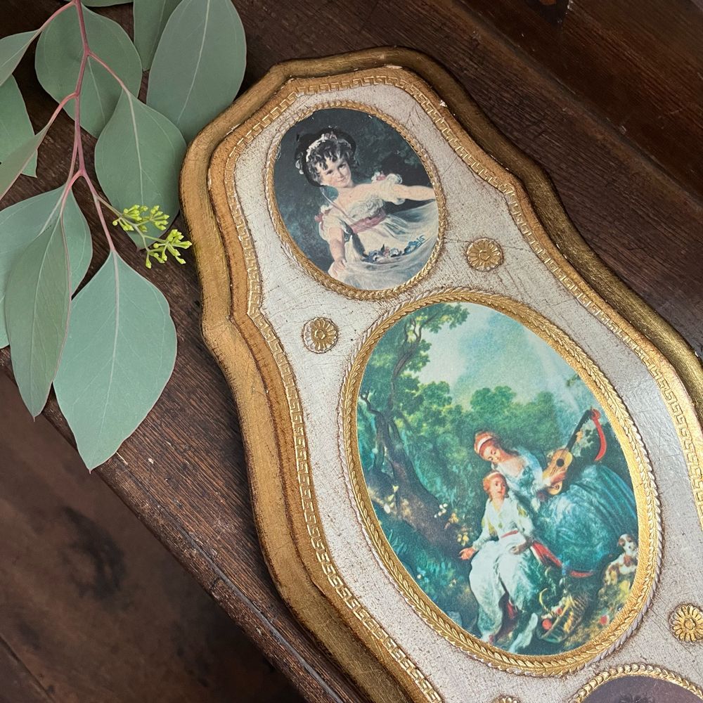 ビンテージ イタリア フィレンツェ壁飾り Vintage Italian Florentine 