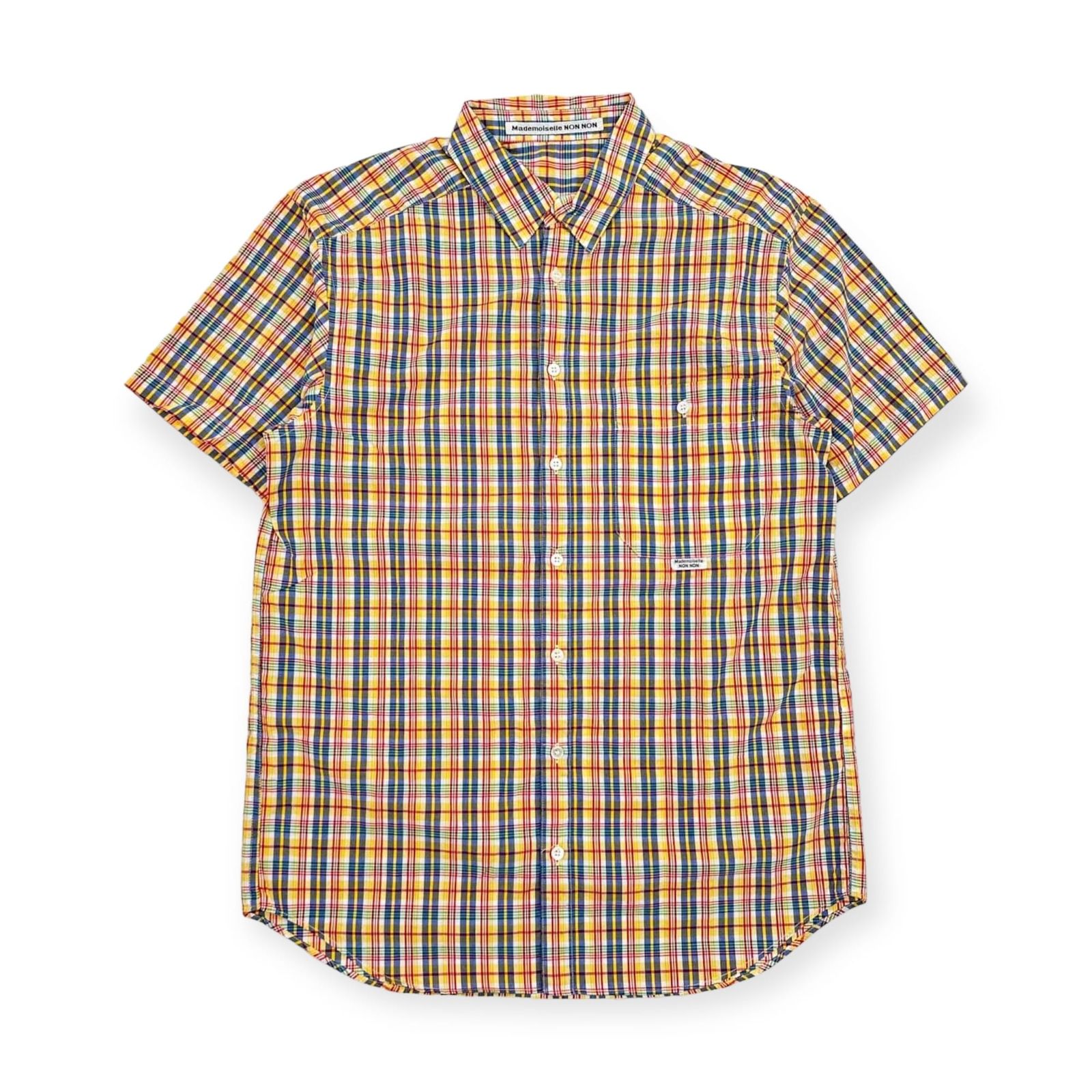 新品未使用　マドモアゼルノンノンパパス　シャツ　半袖　チェック マドモアゼルノンノン半袖シャツ/ パパス レディースライン