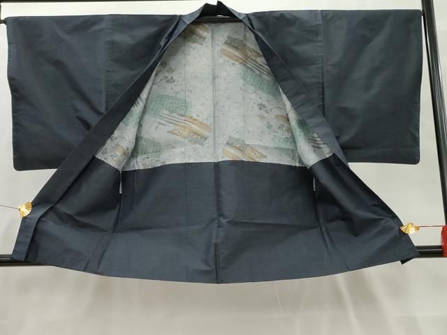 大島紬　セットアップ　ビスチェ×スラックス　着物リメイク　枝花文様　黒×緑 平和屋着物□男性 本場大島紬 アンサンブル 80亀甲 総詰め 正絹