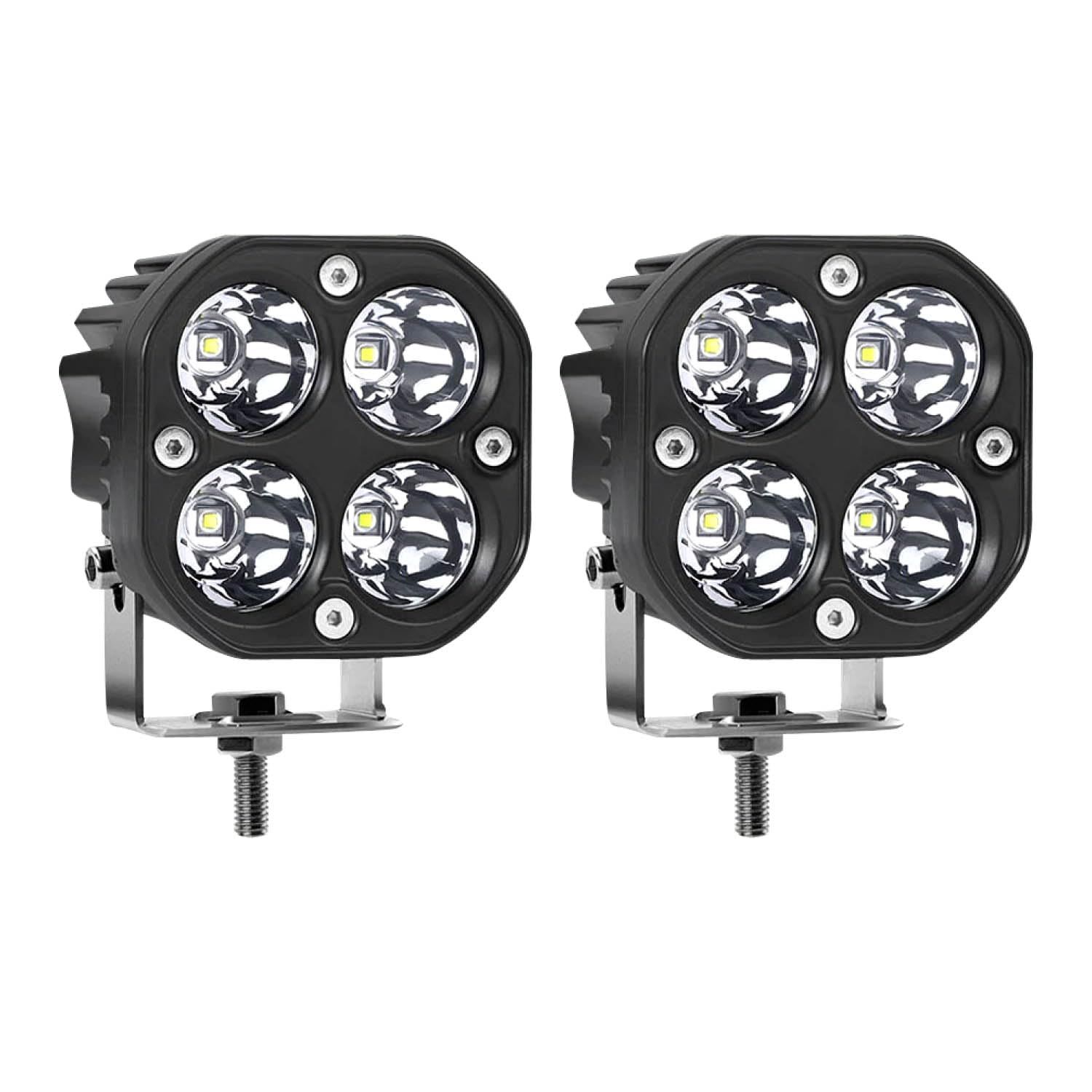 MAKUMINORS LED ワークライト 12V 24V 40W 作業灯 補助灯 投光器 車幅灯 タイヤ灯 トラック 車 角型 2個 セット 白 ホワイト [ホワイト]