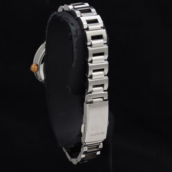 CASIO SHEEN 腕時計 5435*JA 箱/コマ3付 稼働 カシオ シーン 5435 SHW-1700 デイト 電波