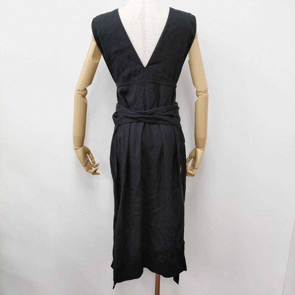 Doi 働衣 フクハルモデル リネン 2 WAY エプロン ブラック レディース ドーイ 5 1001 G