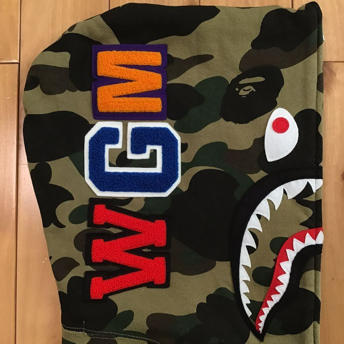 1st camo green シャーク パーカー Sサイズ shark full zip hoodie a bathing ape BAPE エイプ ベイプ アベイシングエイプ 迷彩