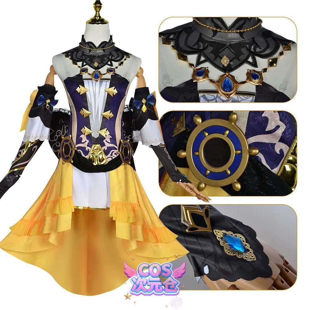 ナヴィア 衣装 ウイッグ Sieberg 原神 ナヴィア コスプレ衣装 棘薔薇の会 コスプレ ウィッグ付き フルセット コスチューム クリスマス ハロウィーン 大人用 仮装