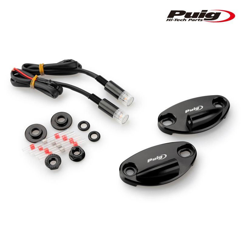 ケー専用 Puig 22041N REARVIEW MIRRORS CAPS WITH TURN LIGHTS TAB [BLACK