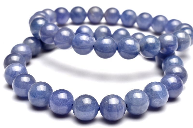 最高級 宝石質 タンザナイト ゾイサイト ブレスレット約10.5mm 鑑別書