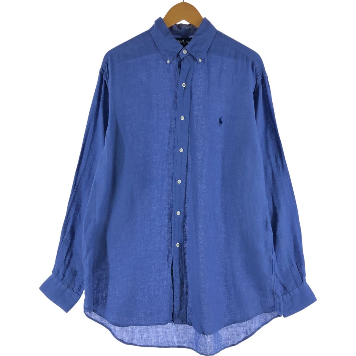 古着 ラルフローレン Ralph Lauren BLAKE 長袖 リネン ボタンダウンシャツ メンズM相当/eaa526627