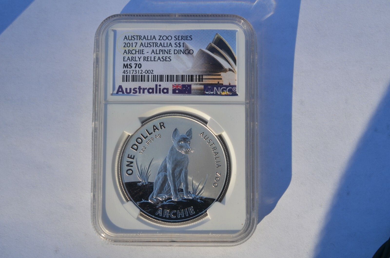 2017 Atralia 1 troy oz .999 Specimen Silver Archie Alpine Dingo NGC MS70 ER
