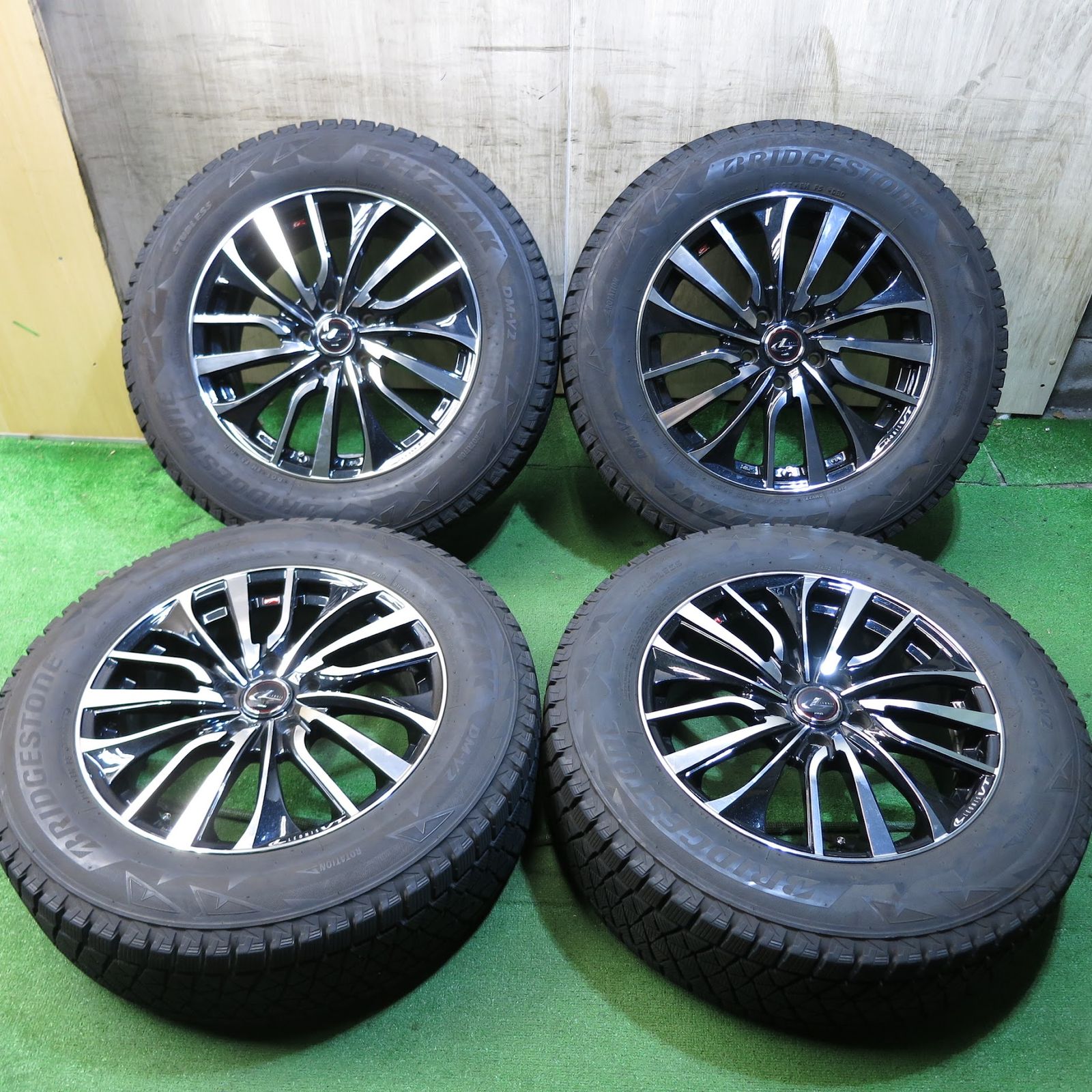 バリ溝！インプレッサ プリウス等 225/65R17 スタッドレス ブリヂストン ブリザック WEDS LEONIS 17インチ ×7J＋47  PCD100/5H 4本セット。 - タイヤ・ホイールセット