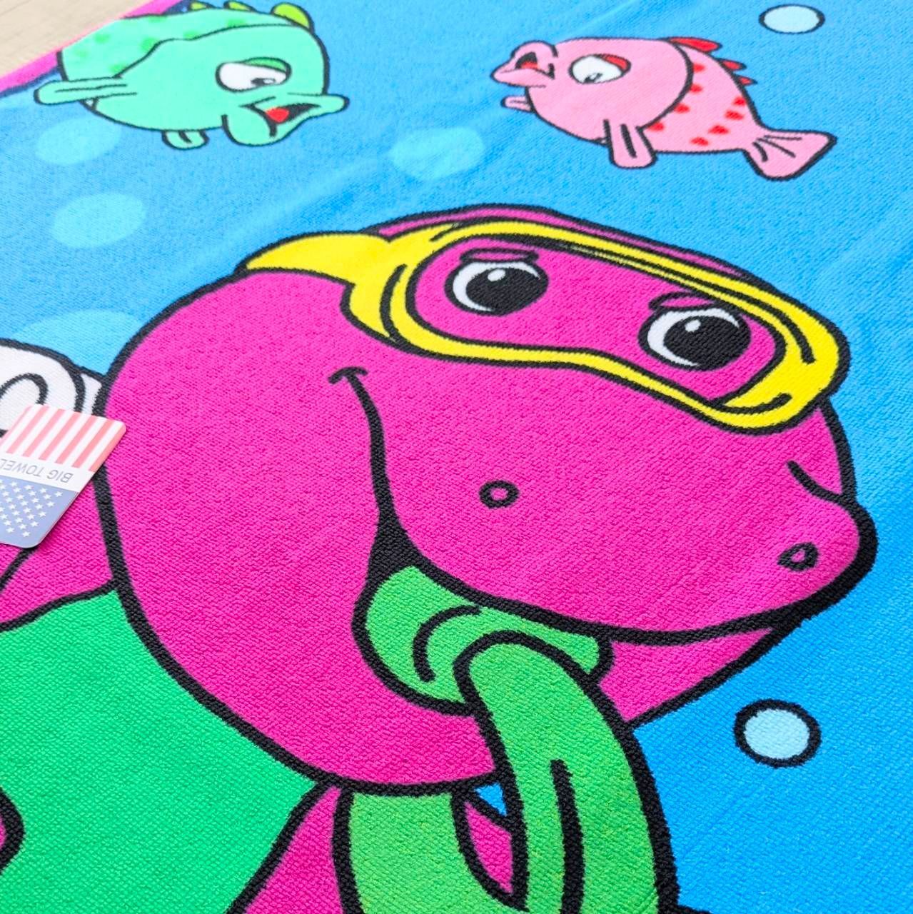 vintage バーニー Barney&Friends ビーチタオル ♧【 Barney & Friends（ バーニー&フレンズ ） 】 BIG TOWEL