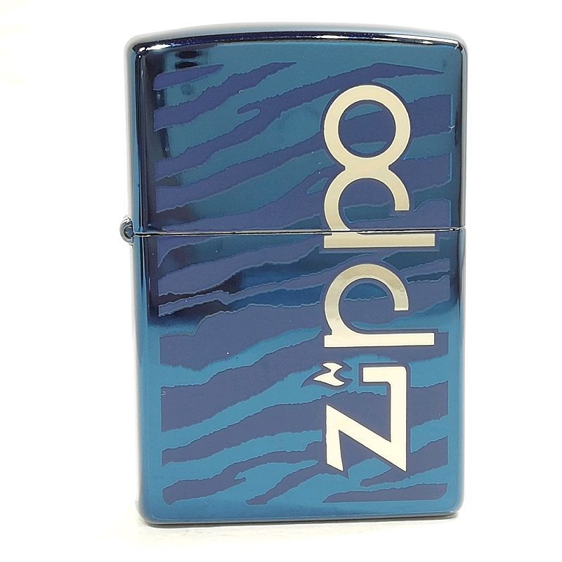 ♥品 送料無料 ZIPPO ゼブラ柄 ネイビー オイルライター メール便でお送りします 代引き不可