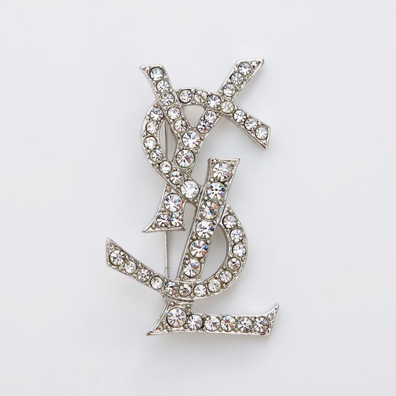 YVES SAINT LAURENT イヴ・サンローラン ブローチ ラインストーン YSL 