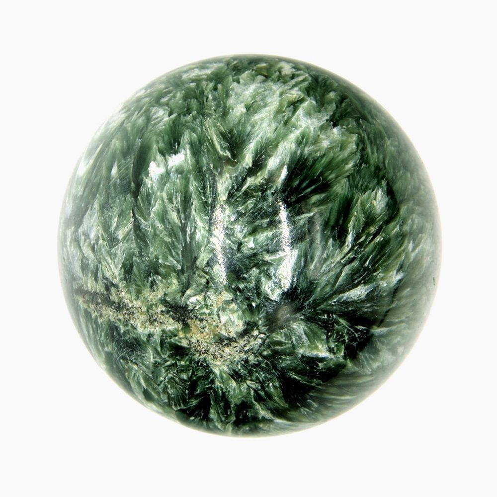 セラフィナイト 40mm丸玉 台座付き[NO.1] ☆パワーストーン 人気