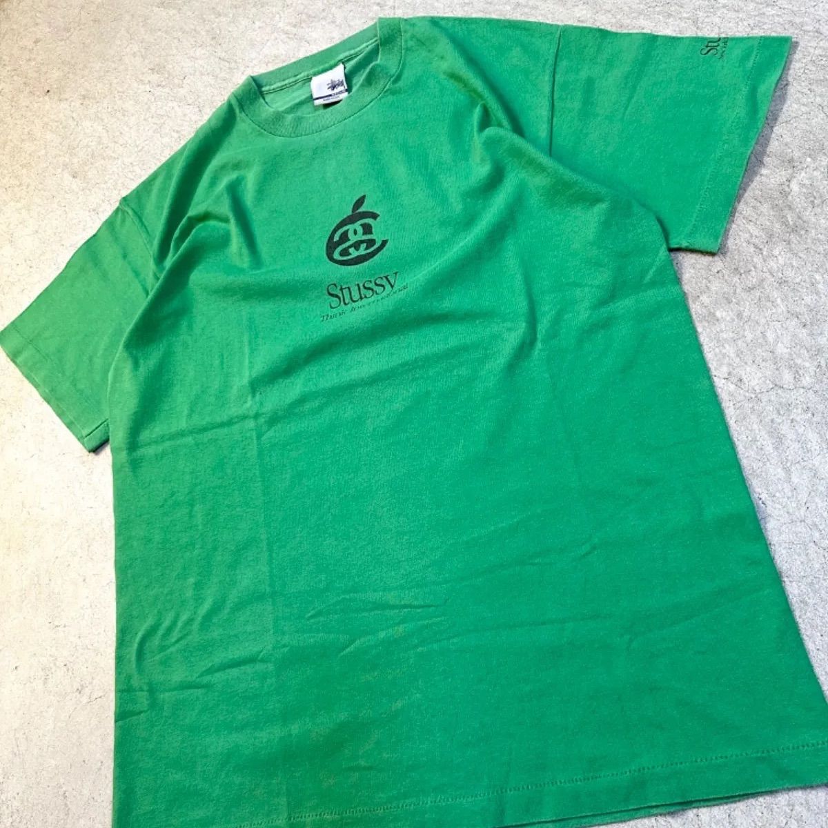 90s OLD STUSSY/Apple Logo Tee/S/USA オールド ステューシー