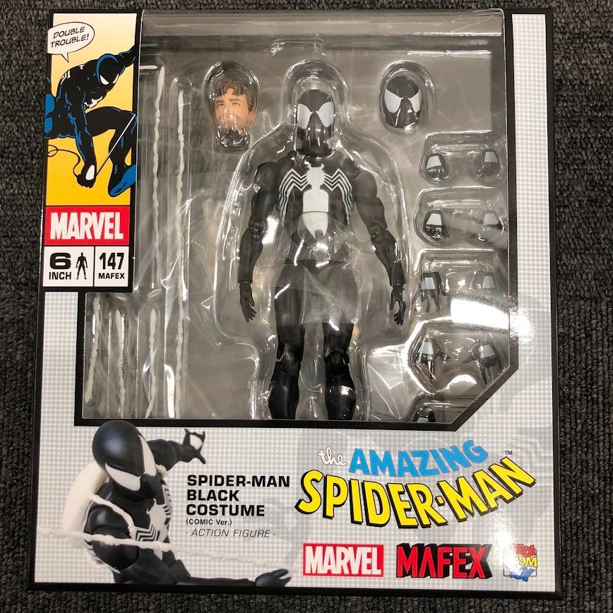 無料配達 ブラック スパイダーマン MAFEX コスチューム Ver. COMIC 