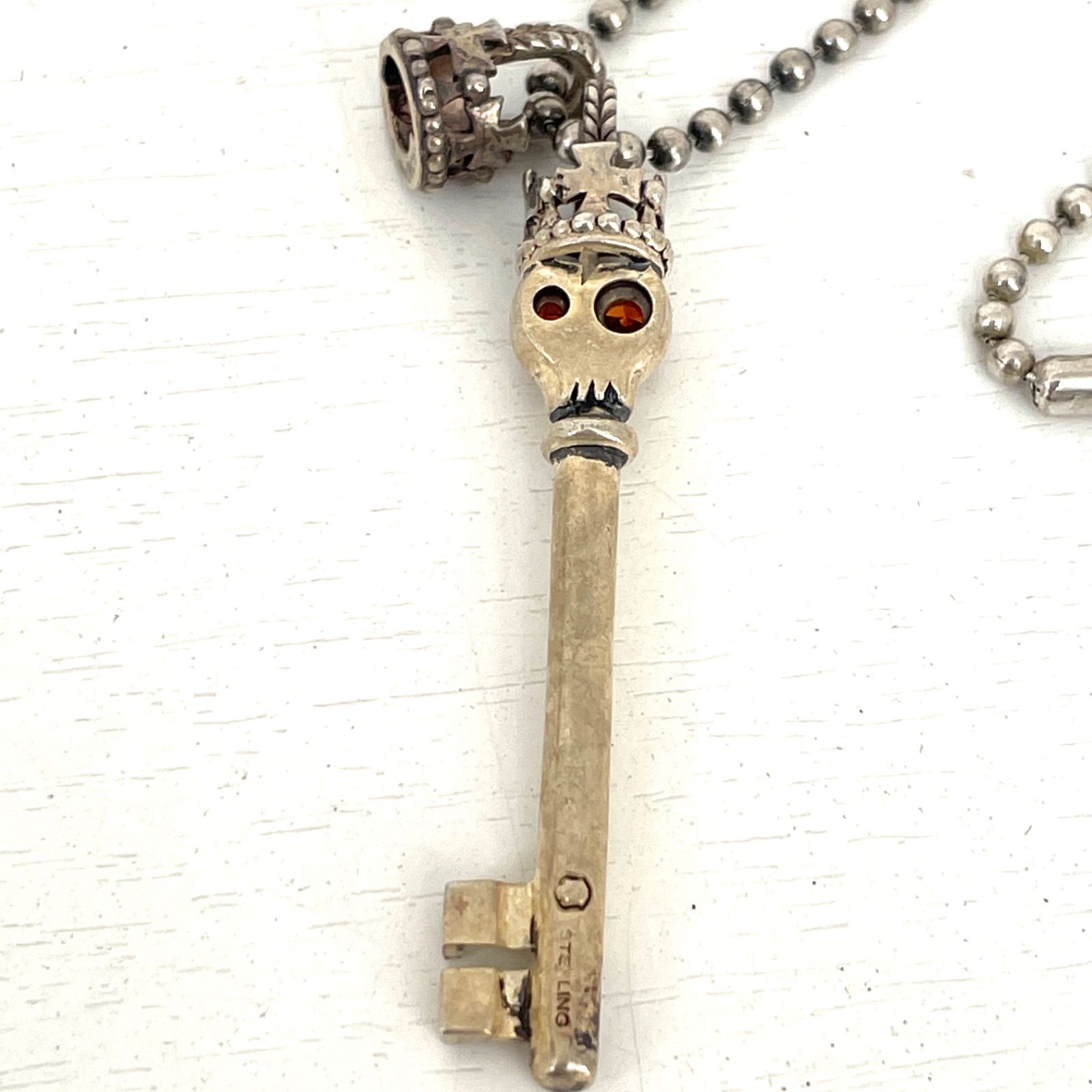 LION HEART ライオンハート ネックレス スカル 王冠 キーモチーフ 