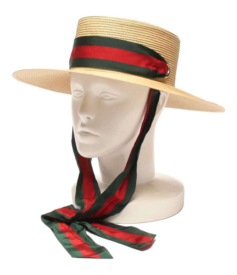 グッチ 麦わら帽子 パピエ 577012 3HH7I レディース SIZE M 57cm GUCCI