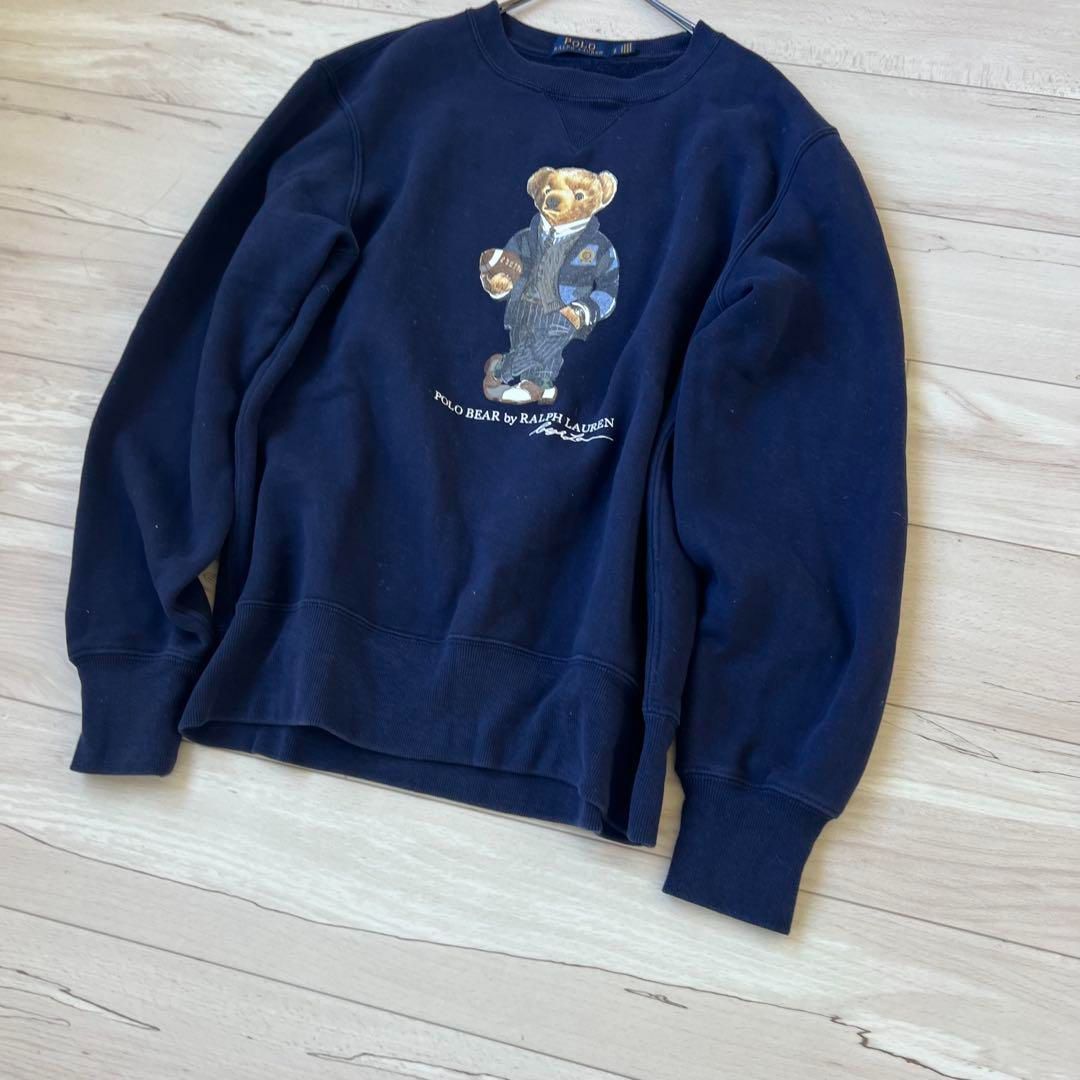 美品】現行ポロラルフローレン ポロベア スウェット ネイビー
