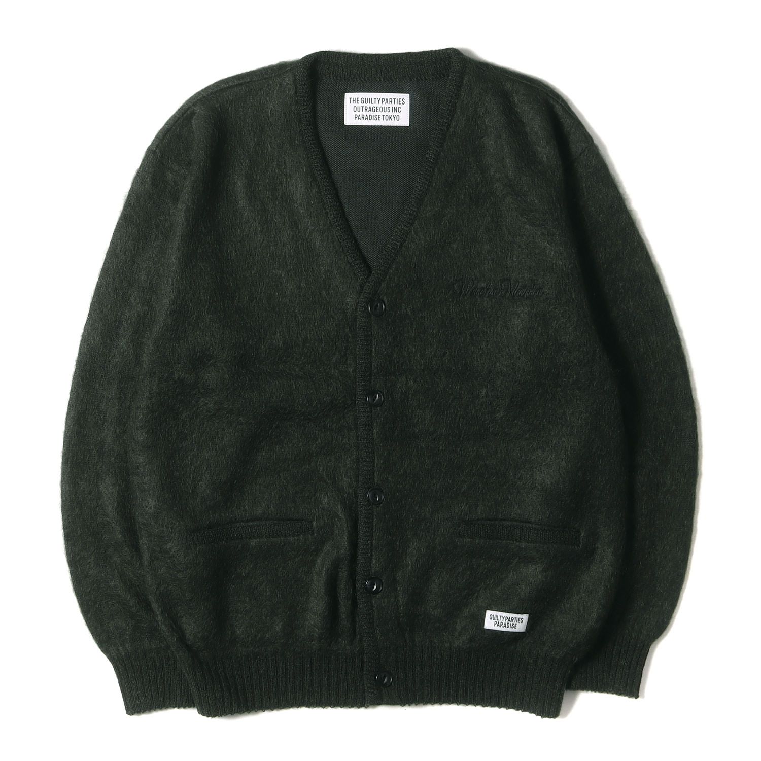 ワコマリア 23aw 美品 刺繍 モヘア ニット カーディガン ワコマリア 23aw 美品 刺繍 モヘア ニット カーディガン