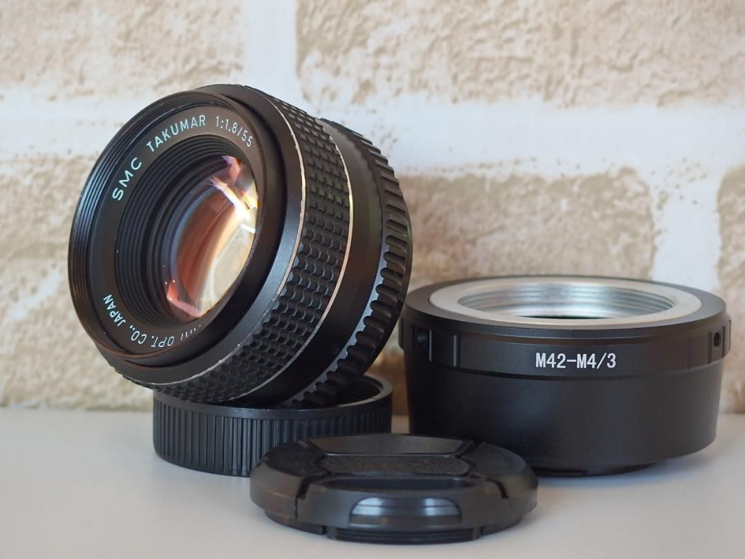 いいネット通販 - 全国送料無料でお届けします Super M4/3マウントアダプターセット F1.8 55mm Takumar レンズ(単焦点)