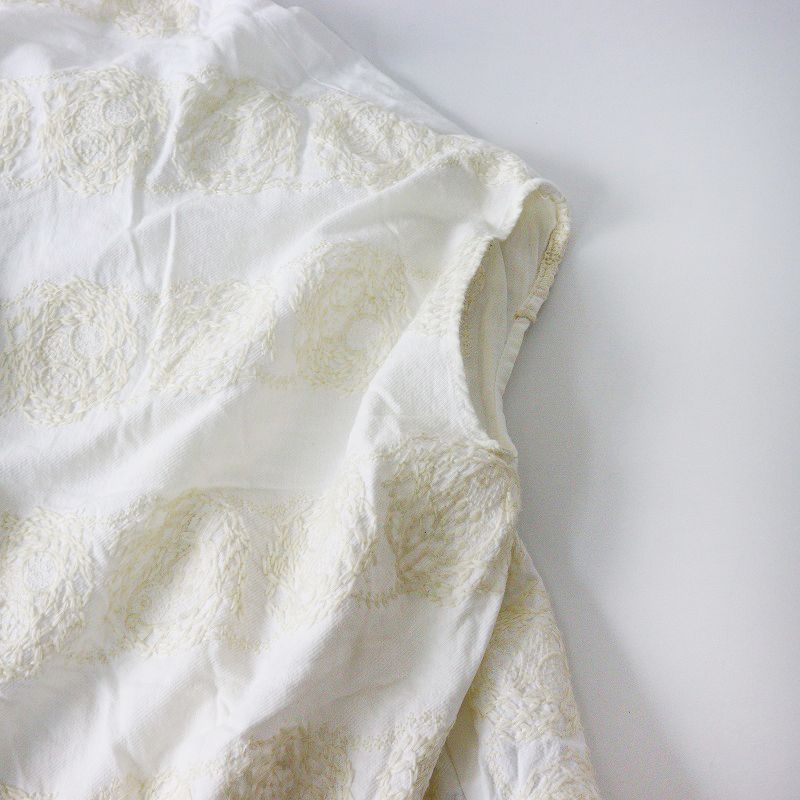 2023SS マーブルシュッド コットンリネン チュニック M グレー 刺繍　鳥 2023SS マーブルシュッド コットンリネン チュニック M グレー