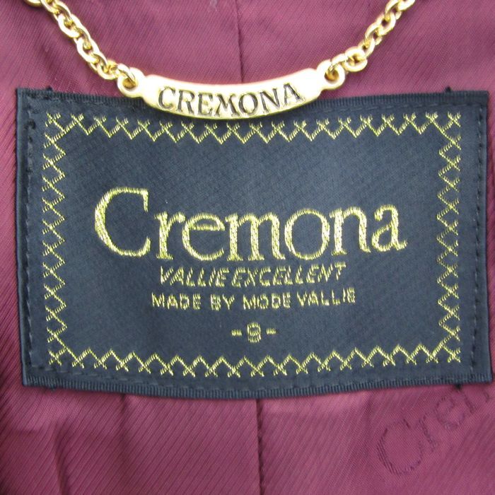 クレモナ ロングコート ウール アウター レディース 9サイズ ワイン  