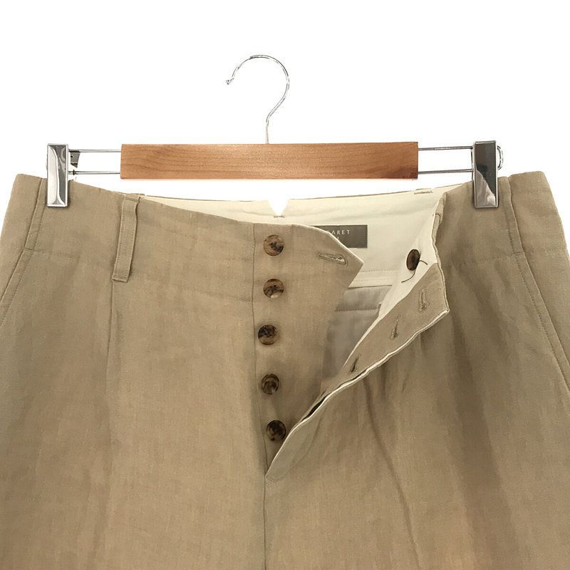 MARGARET HOWELL コットン リネン タックテーパードパンツ 日本製 MHL. マーガレットハウエル MARGARET HOWELL *コットンリネン
