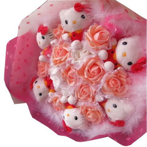 クリスマスプレゼント キティ 花束 ギフト キティいっぱい入り キティ ブーケ プレゼント