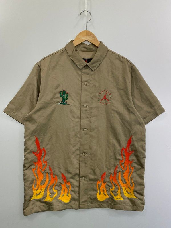 JORDAN × TRAVIS SCOTT 21SS BUTTON DOWN TOP CW3131-247 ジョーダン × トラヴィススコット ボタンダウンシャツ トップス 半袖シャツ 142-250513-jt-03-min