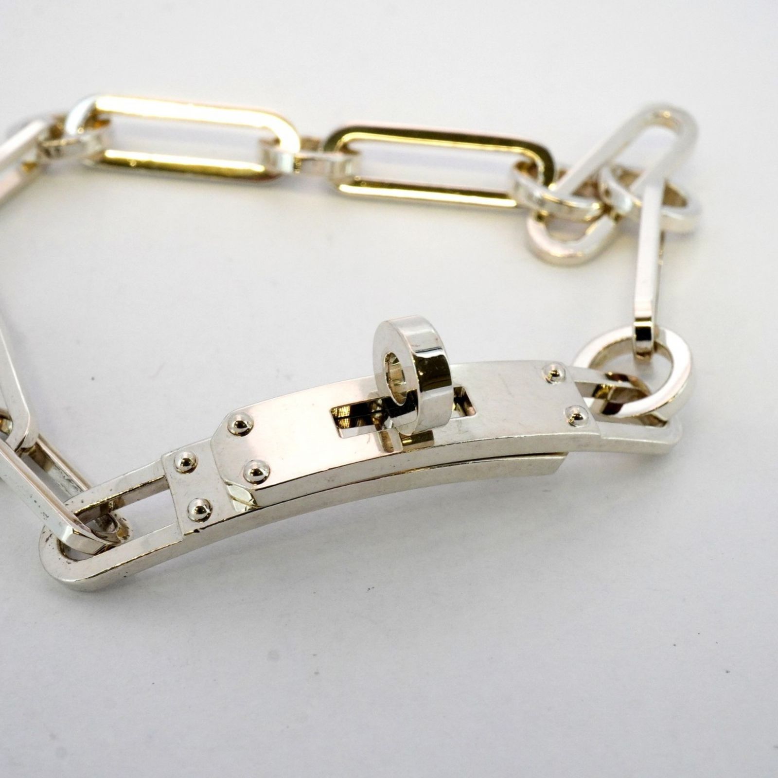 エルメス HERMES ケリー メン ブレスレット シルバー メタル