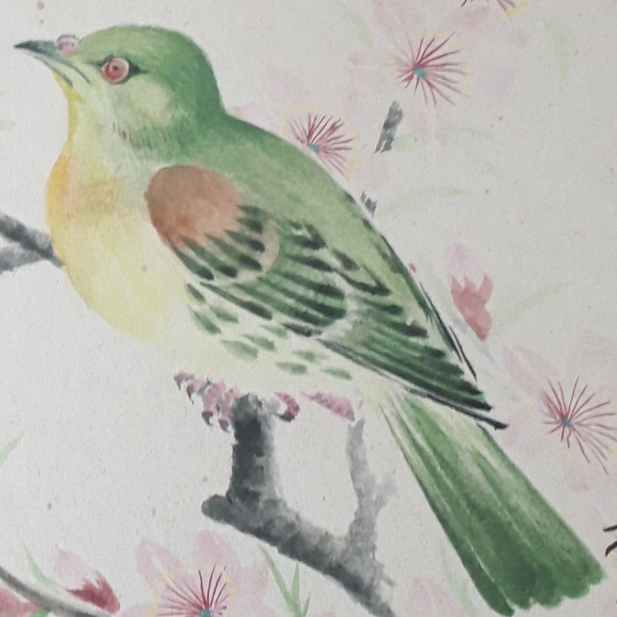 色紙アート 鳥画 鳥図 小鳥画 景色画 美術品 絵画 インテリア 色紙絵