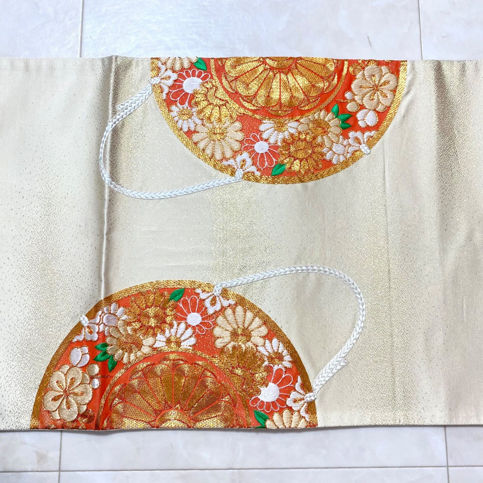 正絹　袋帯 リサイクル着物】袋帯 正絹 Sランク 吉祥百寿瑞竹文 一図全通