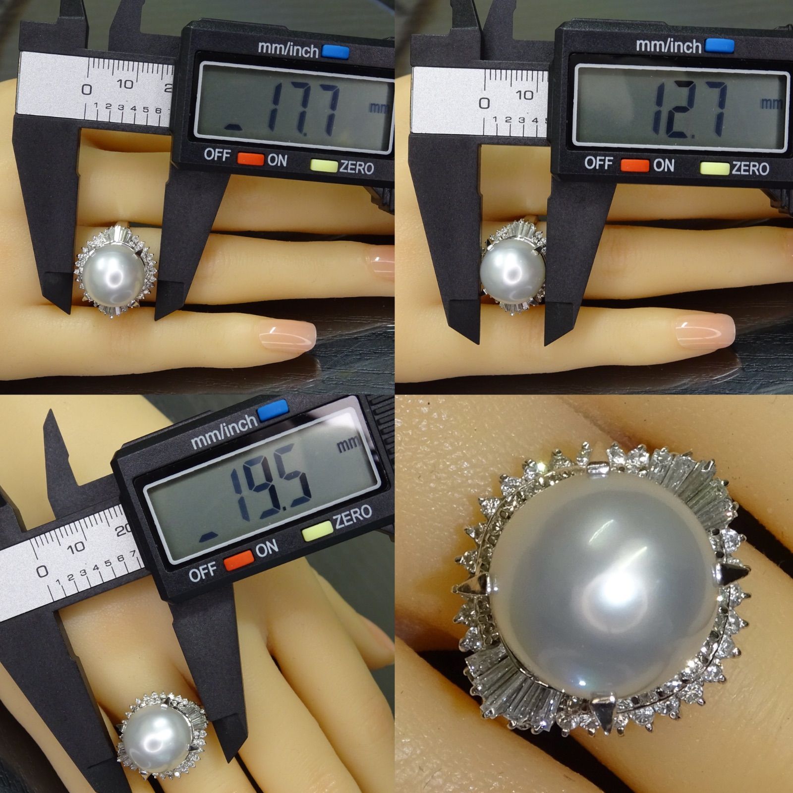 プラチナ pt900 超大粒12.7mm 本真珠 天然アコヤパール 天然 