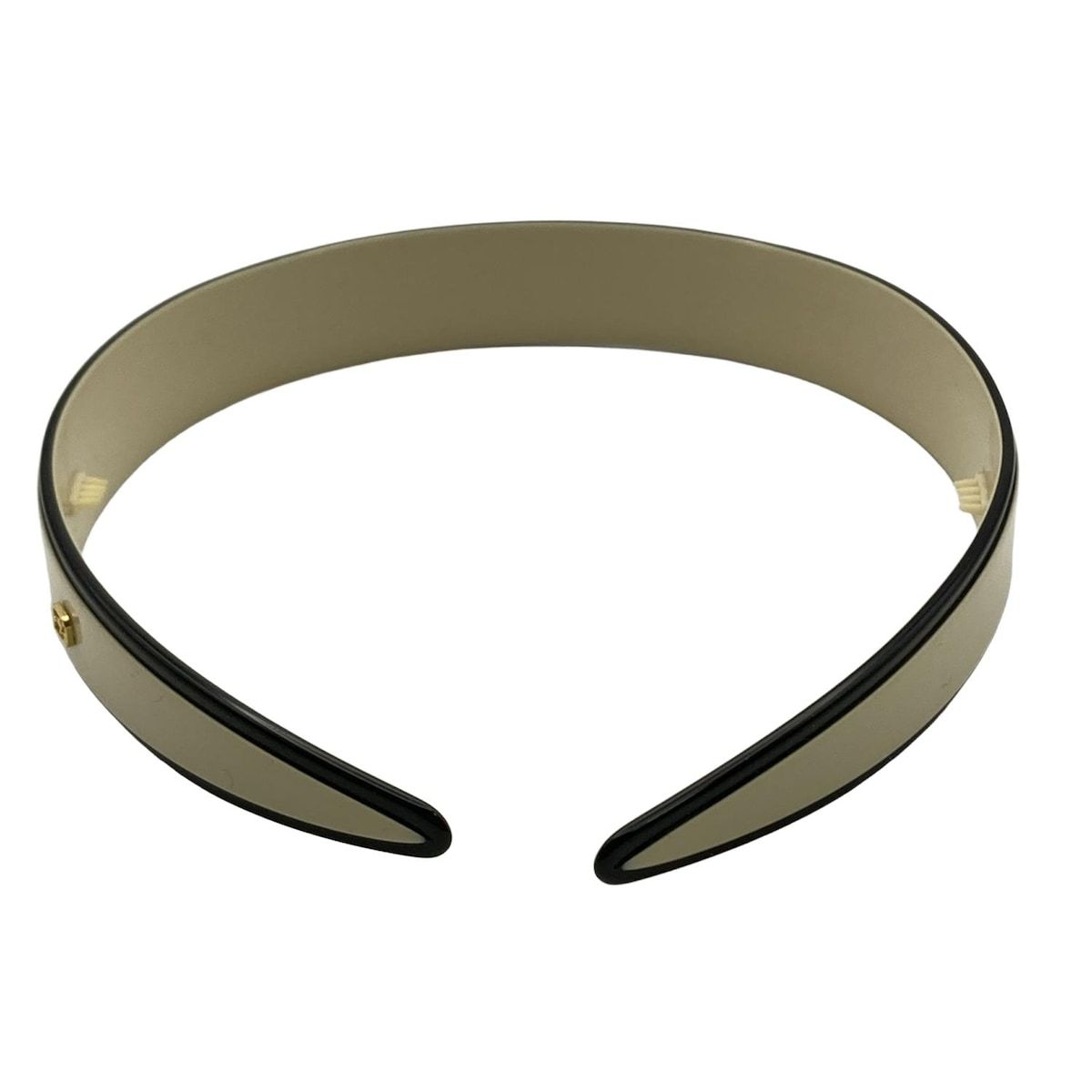 ALEXANDRE de PARIS アレクサンドル ドゥ パリ カチューシャ - アイボリー×黒