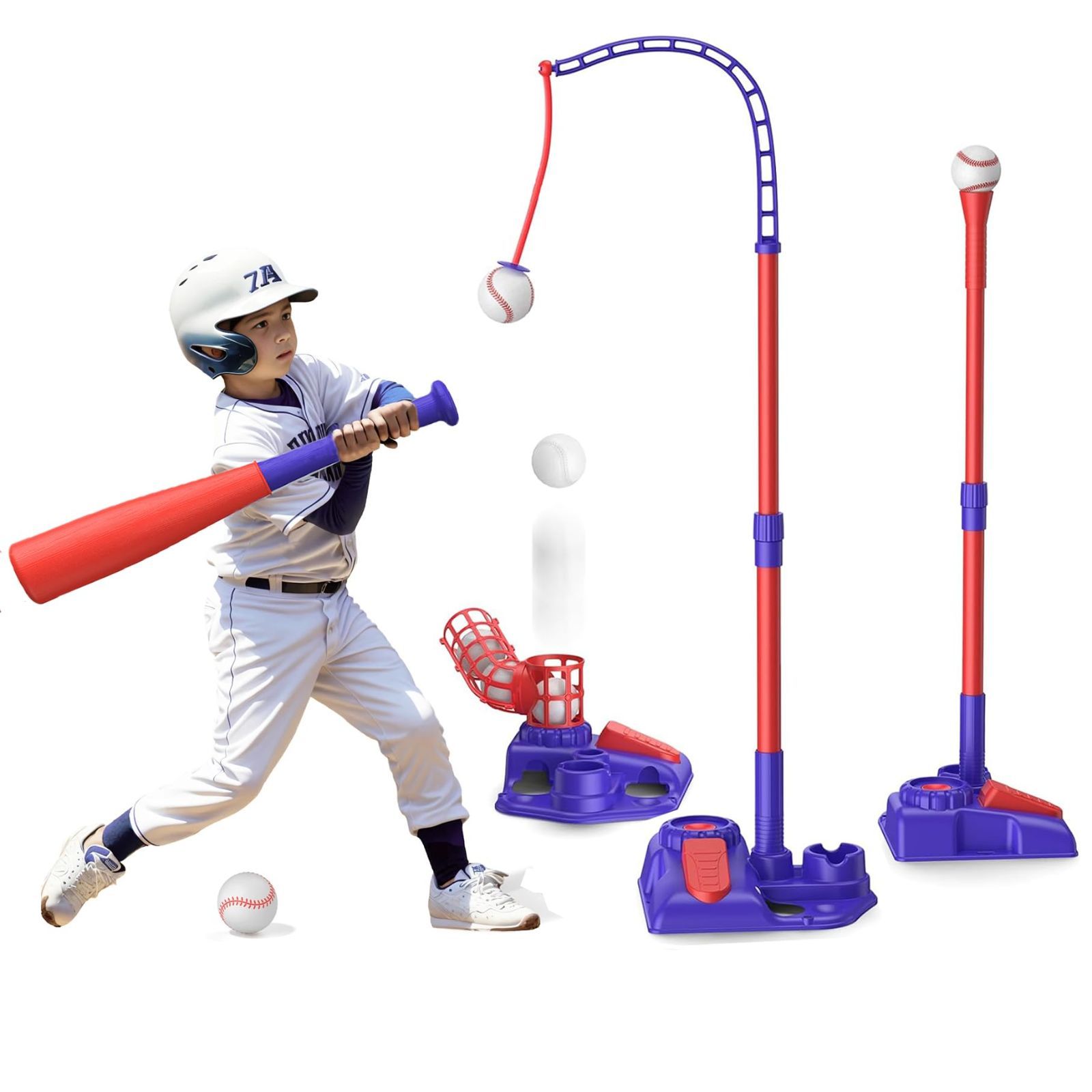 【在庫処分】野球練習セット 親子ゲーム 自動ランチャー バッティング練習 子供トレーニング 誕生日 キッズ用ベースボール 室内室外 スポーツゲーム ボール6個付き ギフト ピッチングマシン バット 野球おもちゃセット