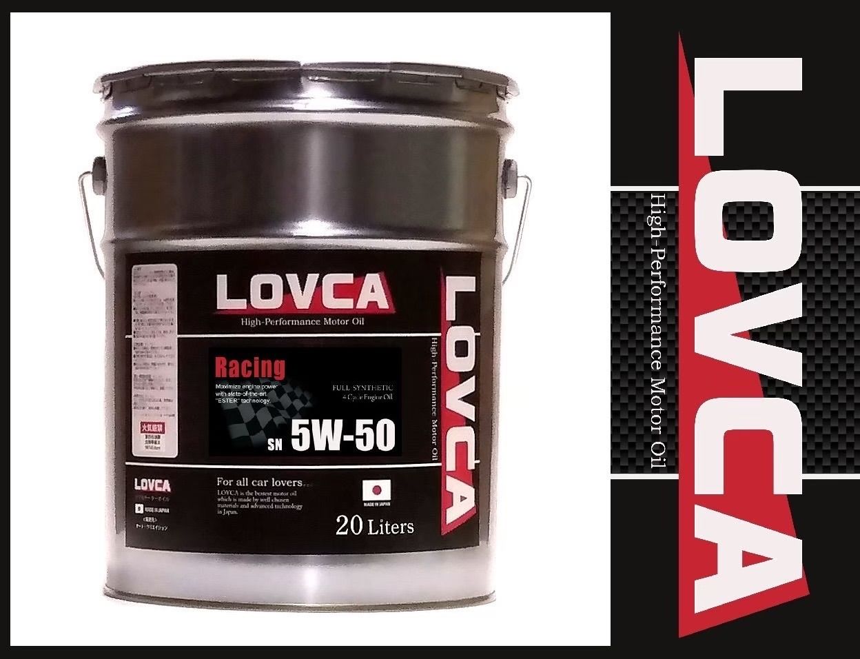 送料無料☆LOVCA RACING 5W-50 20L☆日本製 100%化学合成 - LOVCA