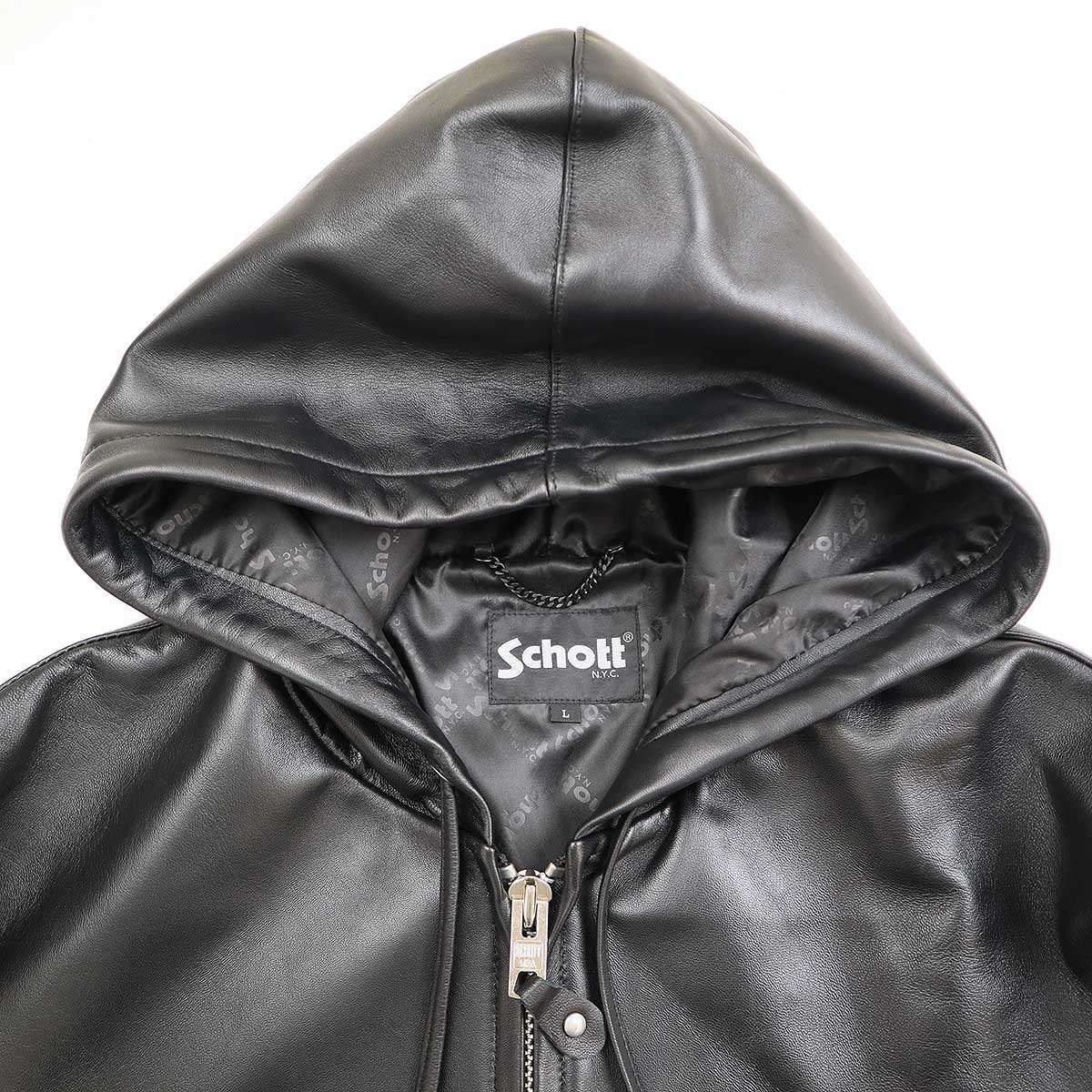 Schott ショット LEATHER FULLZIP PARKA フルジップレザーパーカー 