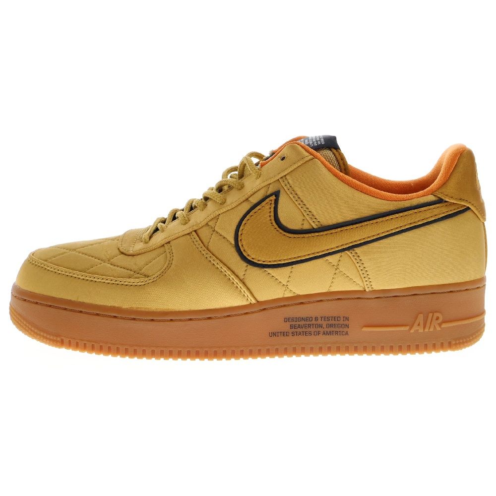NIKE (ナイキ) AIR FORCE 1 '07 PRM Quilted Satin Pack Wheat エアフォース 1 キルティング サテンパック ウィート ローカット ゴールド/ブラウン US12/30cm CU6724-777