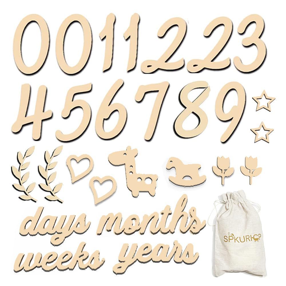 月齢フォト レターバナー 木製 ニューボーンフォト ウッドレター 月齢フォトグッズ 月齢カード マンスリーカード 記念日フォト セット 撮影道具 記念写真 出産祝い 成長記録 プレゼント