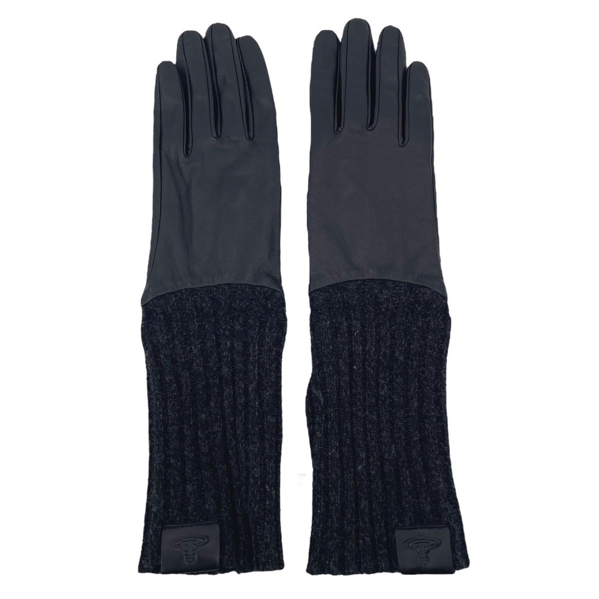 新品未使用　vivienne westwood レザー手袋 ニット　黒 中古】 Vivienne Westwood ヴィヴィアンウエストウッド オーブ