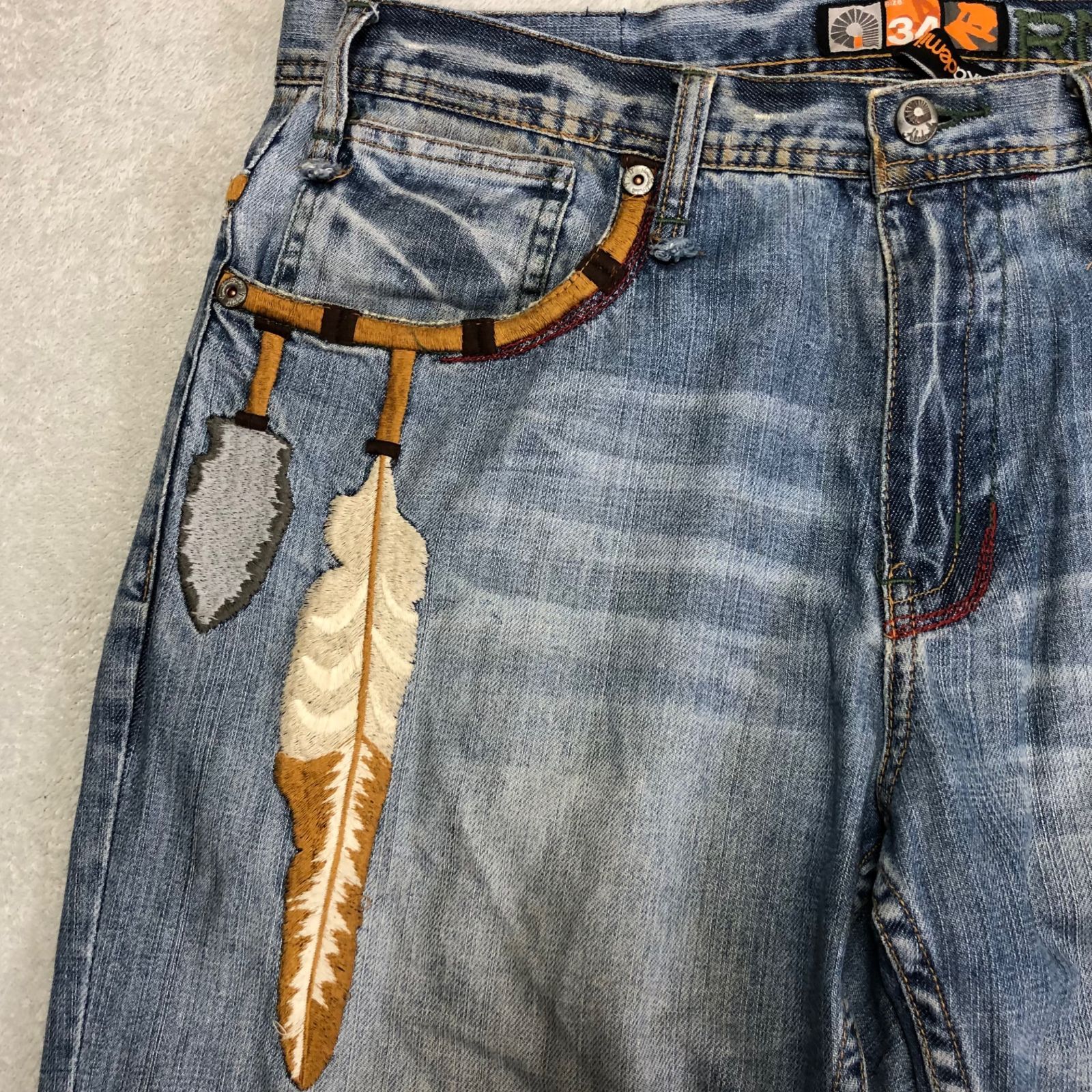 akademiks アカデミクス デニム ワイド デザイン W42 Akademiks デニムパンツ ジーパン ジーンズ NATIVE WARRIORS