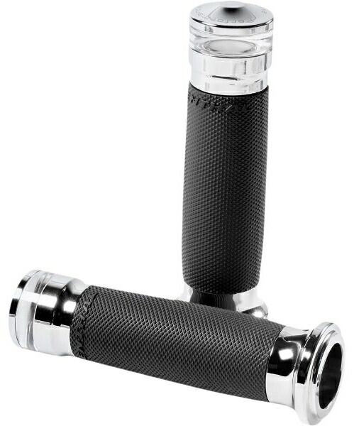 VISION SERIES CONTOUR グリップ ターンシグナル付き 電子スロットル|クローム