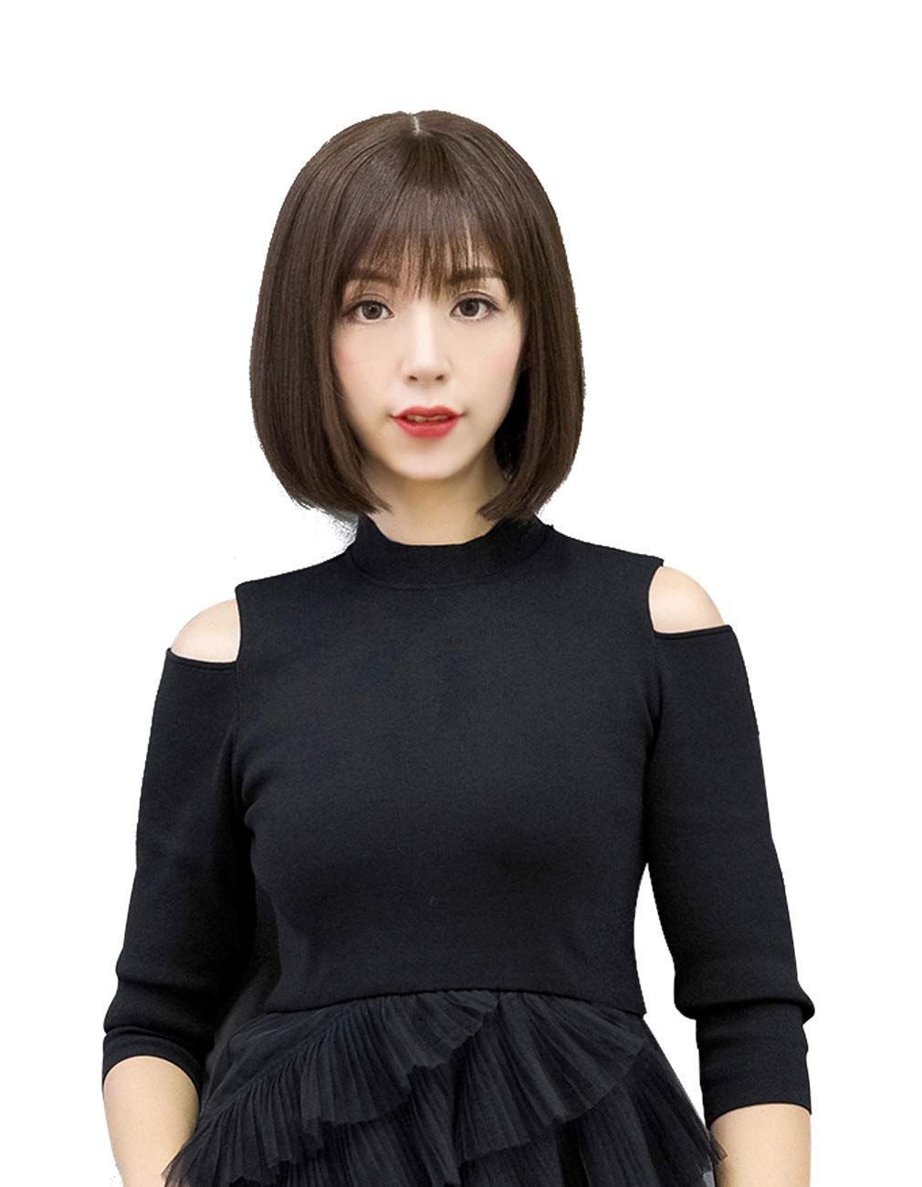人毛100％ フルウィッグ 超リアル ボブ つむじ 女性用 かつら ウィッグ 医療用 前髪 自然 HIYE 通気 分け目シルクスキン 30cm黒色