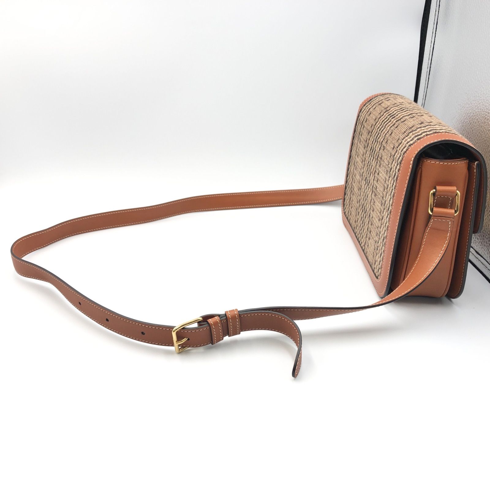 Celine セリーヌ トリオンフ クラシック チェック ショルダーバッグ 