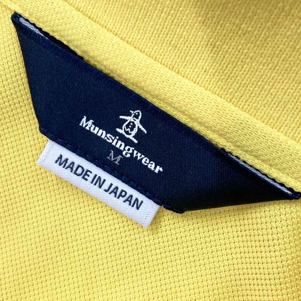 マンシングウェア　メンズゴルフウェア　サイズM　イエロー　速乾性　美品 マンシング イエロー M ゴルフウェア UPF50 イエロー M ゴルフウェア