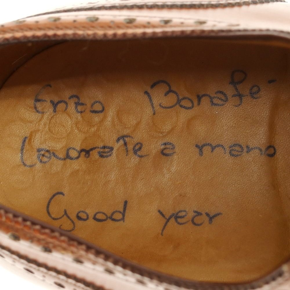 エンツォ ボナフェ Enzo Bonafe ウイングチップ ドレスシューズ ブラウン サイズ8 メンズ