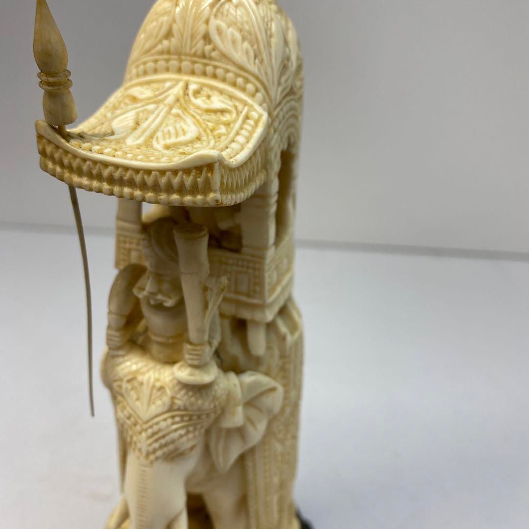 極上象に乗る人物　台込594g/高さ23.5㎝　東Y6-0417①トヒルウ 極上象に乗る人物 台込594g/高さ23.5㎝ 東Y6-0417①トヒルウ