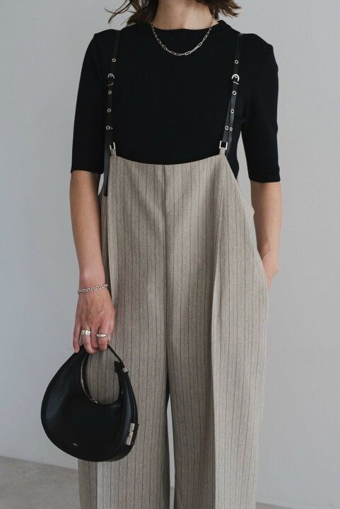 ヘリンボーンストライプサス付パンツ