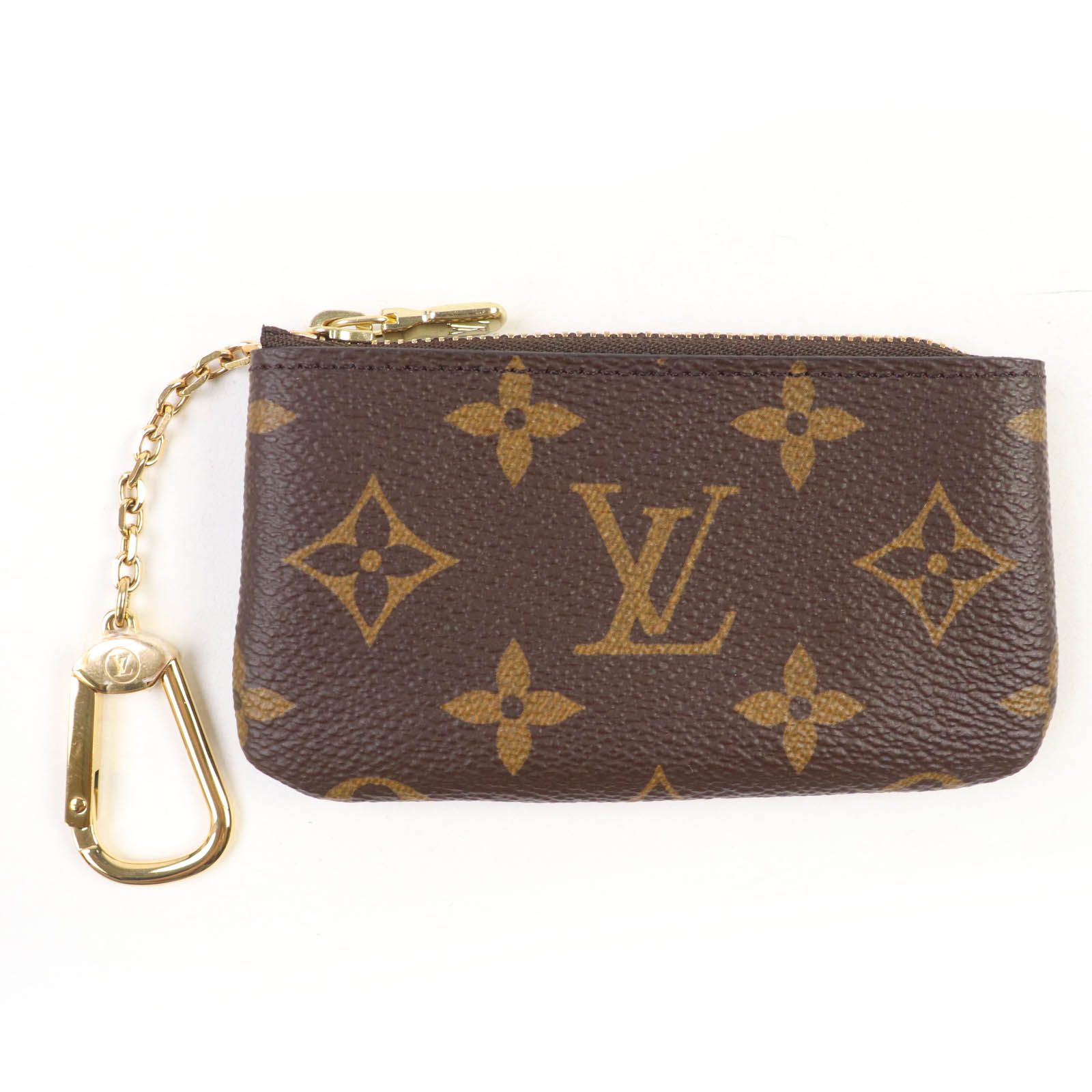 ♥品 LOUIS VUITTON ルイヴィトン M62650 カードキーケース ポシェット･クレ モノグラムキャンバス コインケース ブラウン 箱 保存袋付き イタリア製 レディース