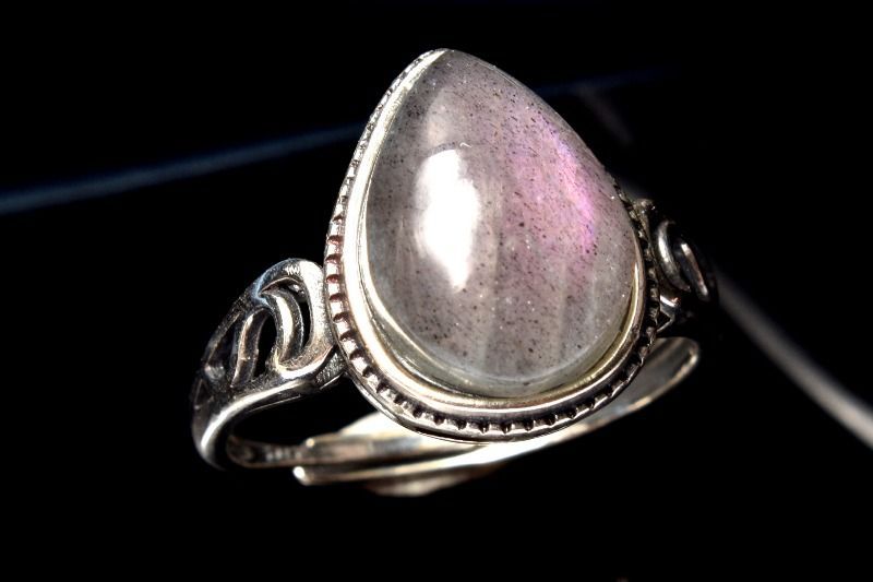 1点物】シルバー925◇希少カラー ピンクラブラドライト 13x10mm
